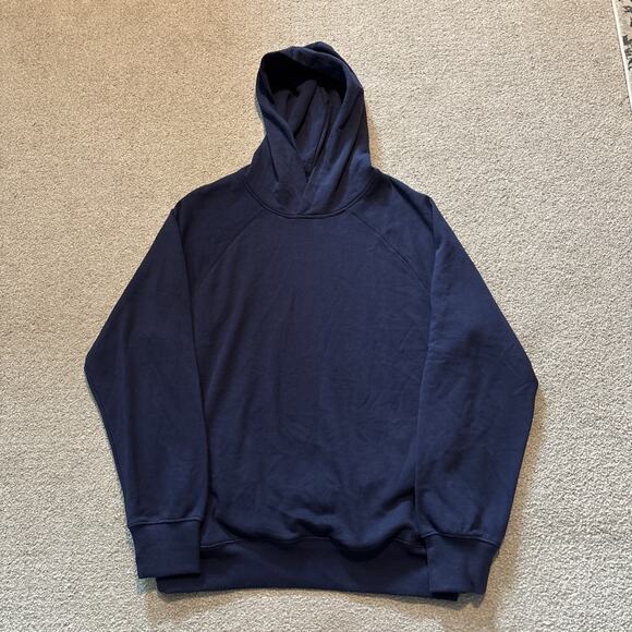 Fabletics The Year Round Terry Hoodie Men's Sz M Blue Pullover Boxy Comfort NWT - Picture 1 of 11